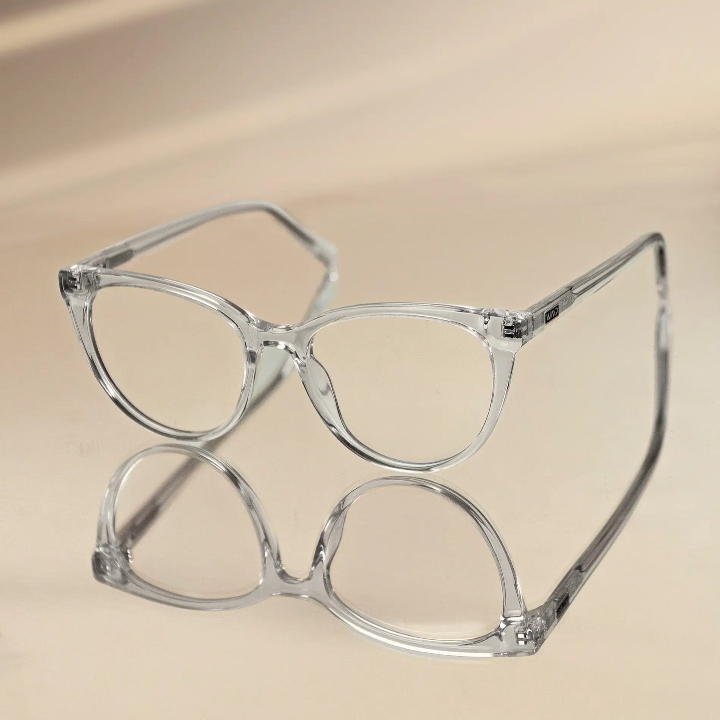 Glossy Clear || Clear Cateye Frame Blue Light Blocking Glasses for Computer Use