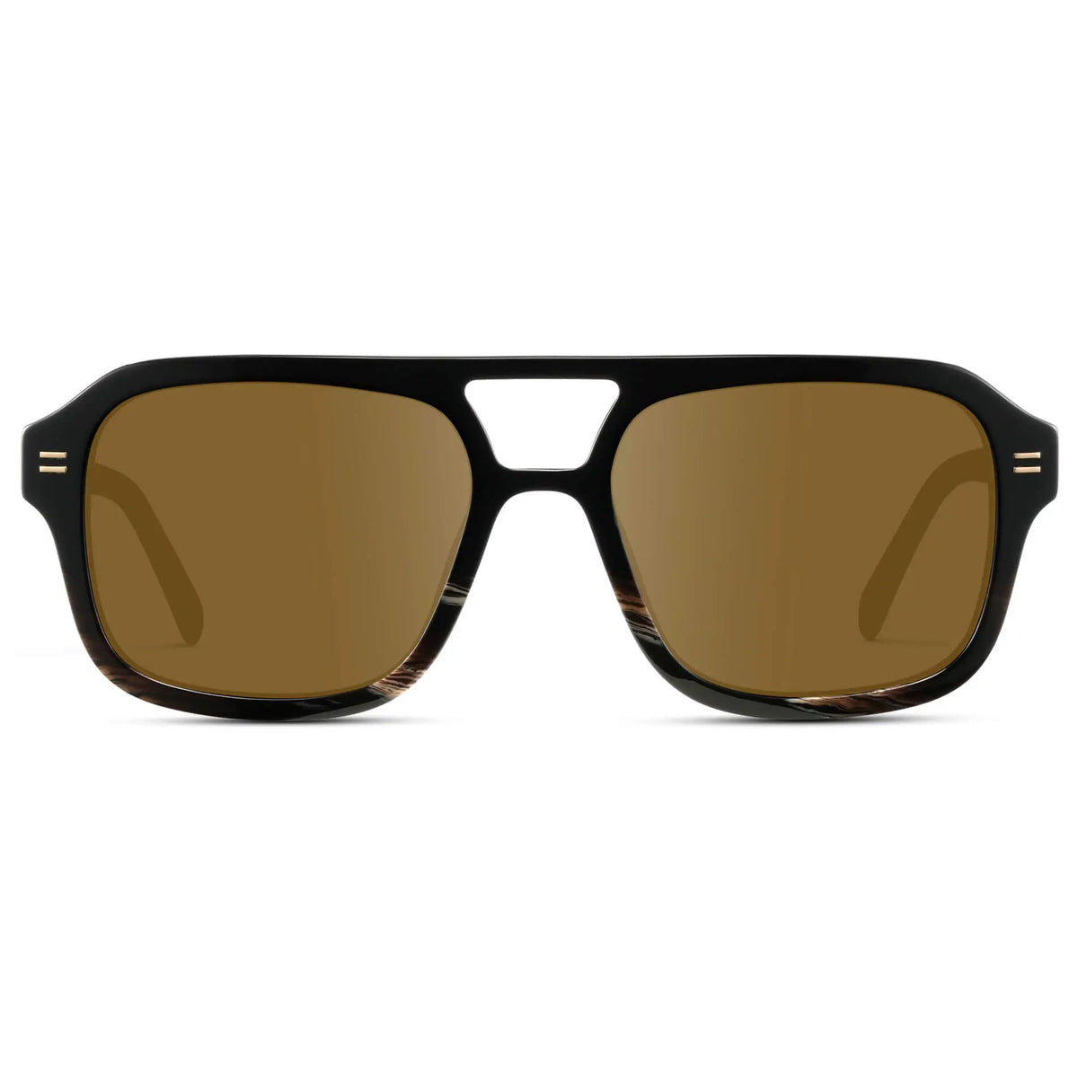 Black Mineral / Amber || Women's Oversized Square Prescription Sunglasses with Black Mineral Frame and Brown Lenses on a white background