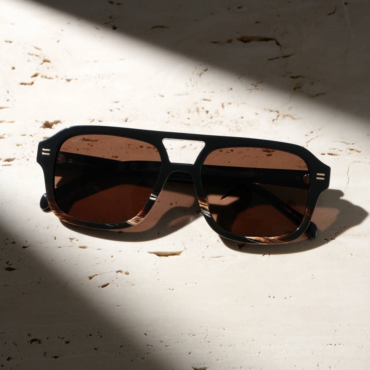 Black Mineral / Brown Lens || Women's Oversized Square Aviator Sunglasses in Black Mineral with Brown Polarized Lenses