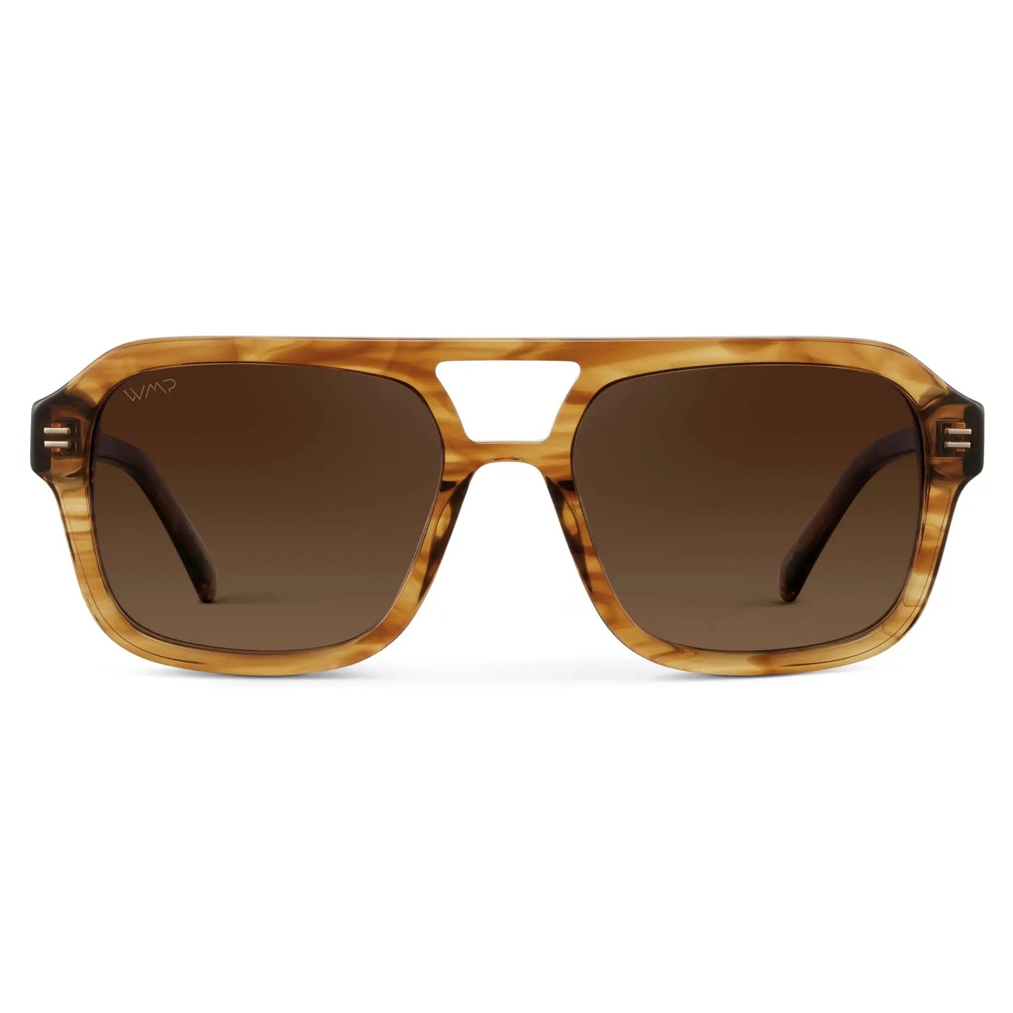 Crystal Brown Grain / Brown Gold Gradient Lens || Women's Oversized Square Aviator Sunglasses in Crystal Brown Grain with Brown Gold Gradient Lenses