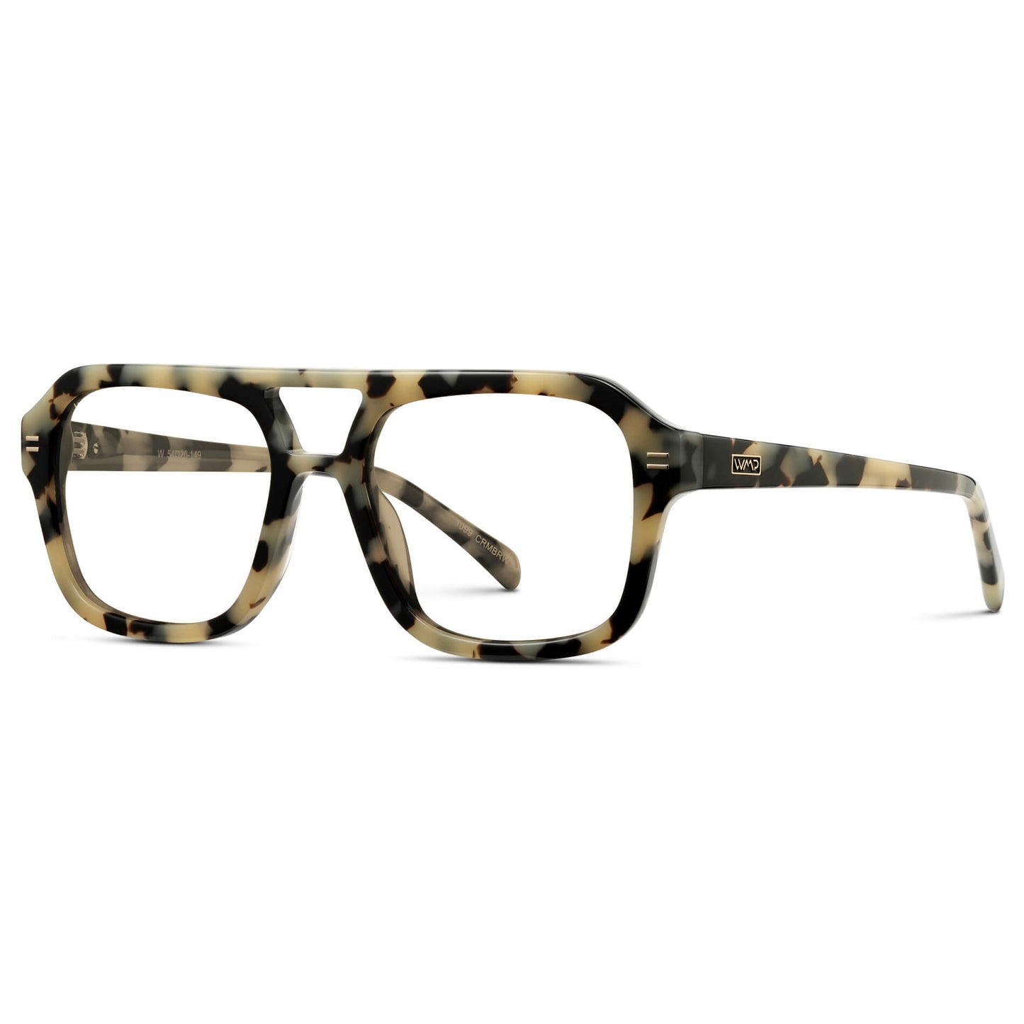Beige Tortoise || Square Frame Glasses with Clear Prescription Lenses.