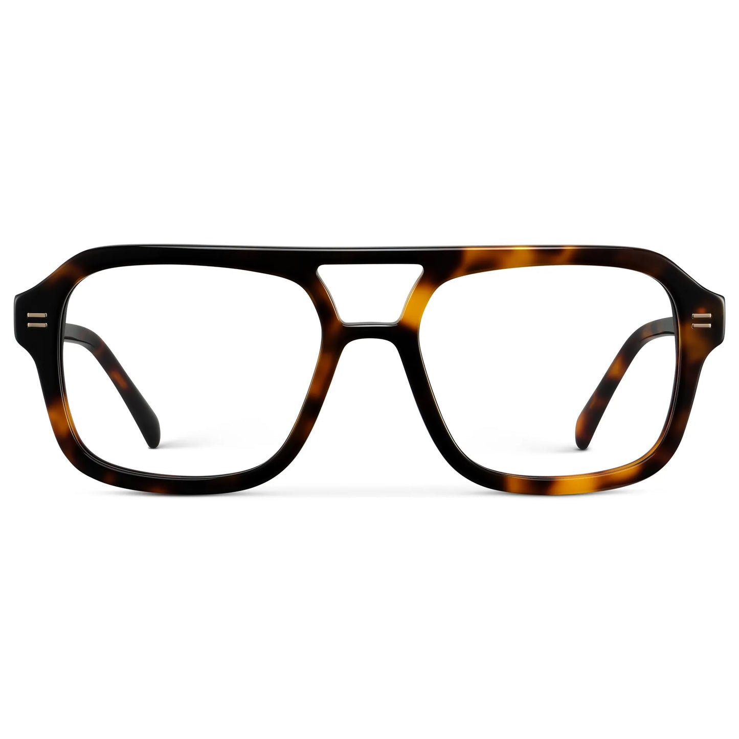 Brown Tortoise || Women's Prescription Oversized Square Glasses with Brown Tortoise Frame and Clear Lenses on a white background