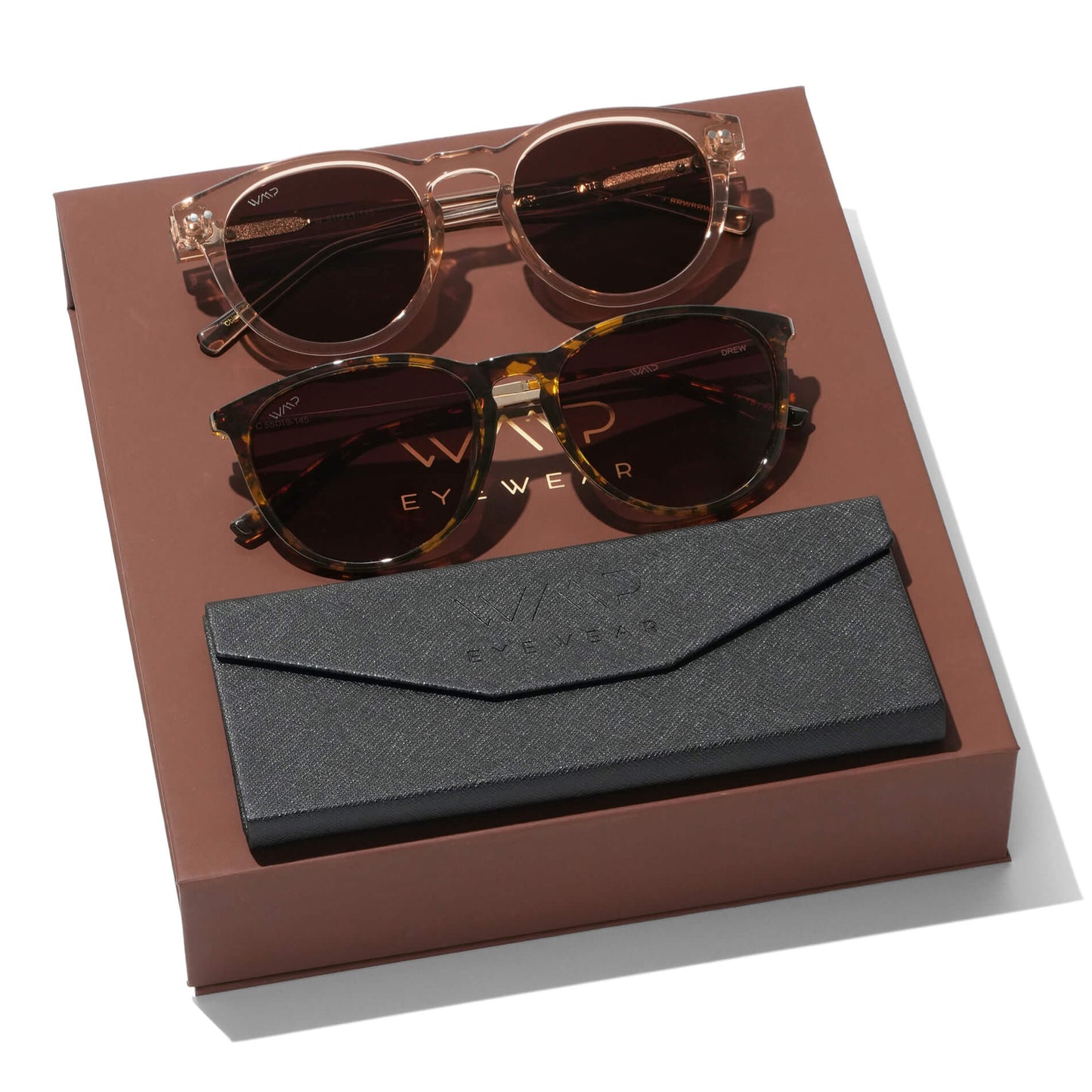 TATE AND DREW || Sunglasses Gift Kit for Women featuring Best Selling styles Tate in Light Crystal Brown and Drew in Tortoise