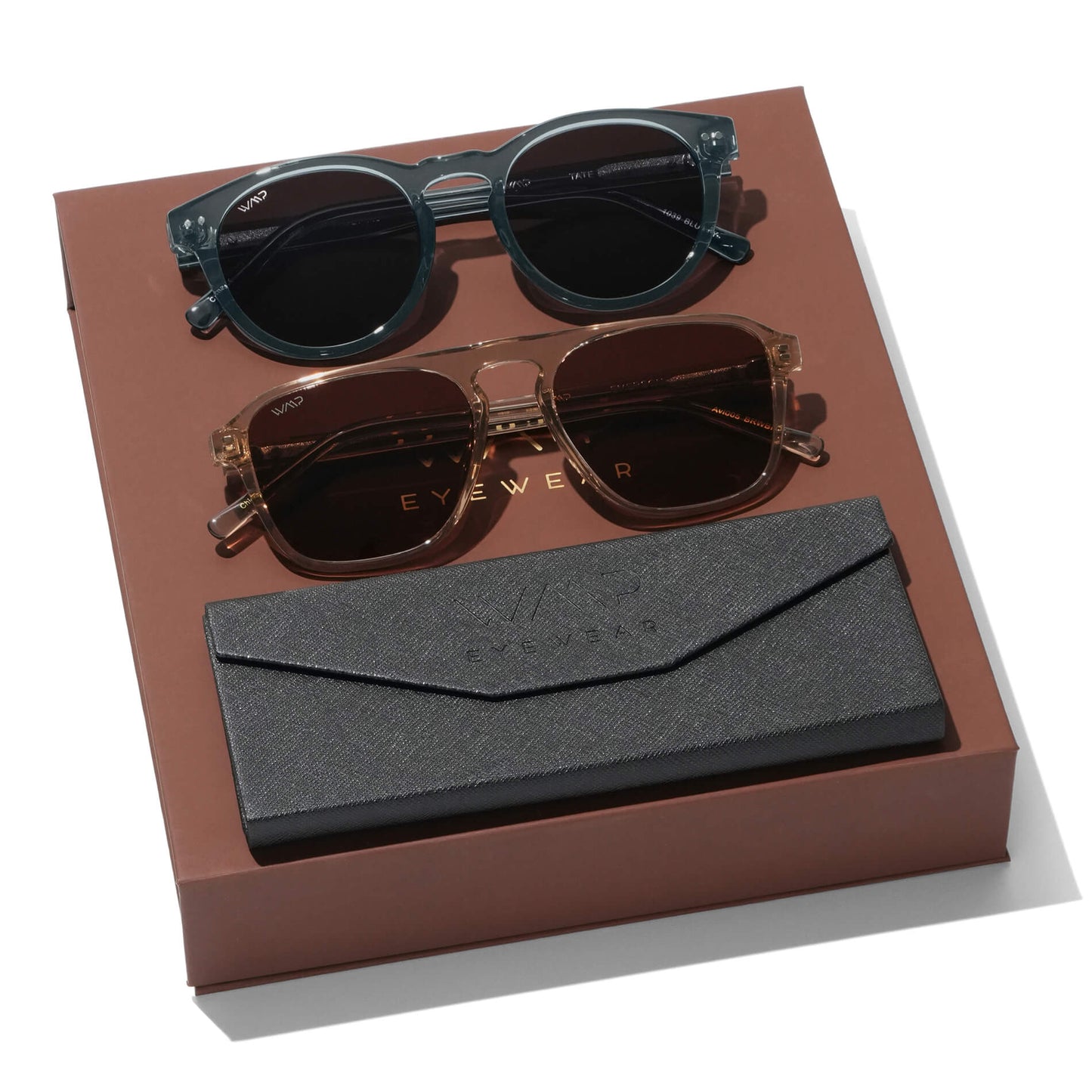 TATE AND EMERSON || Sunglasses Gift Kit for Women with Best Selling styles Tate in Crystal Blue and Emerson in Light Crystal Brown
