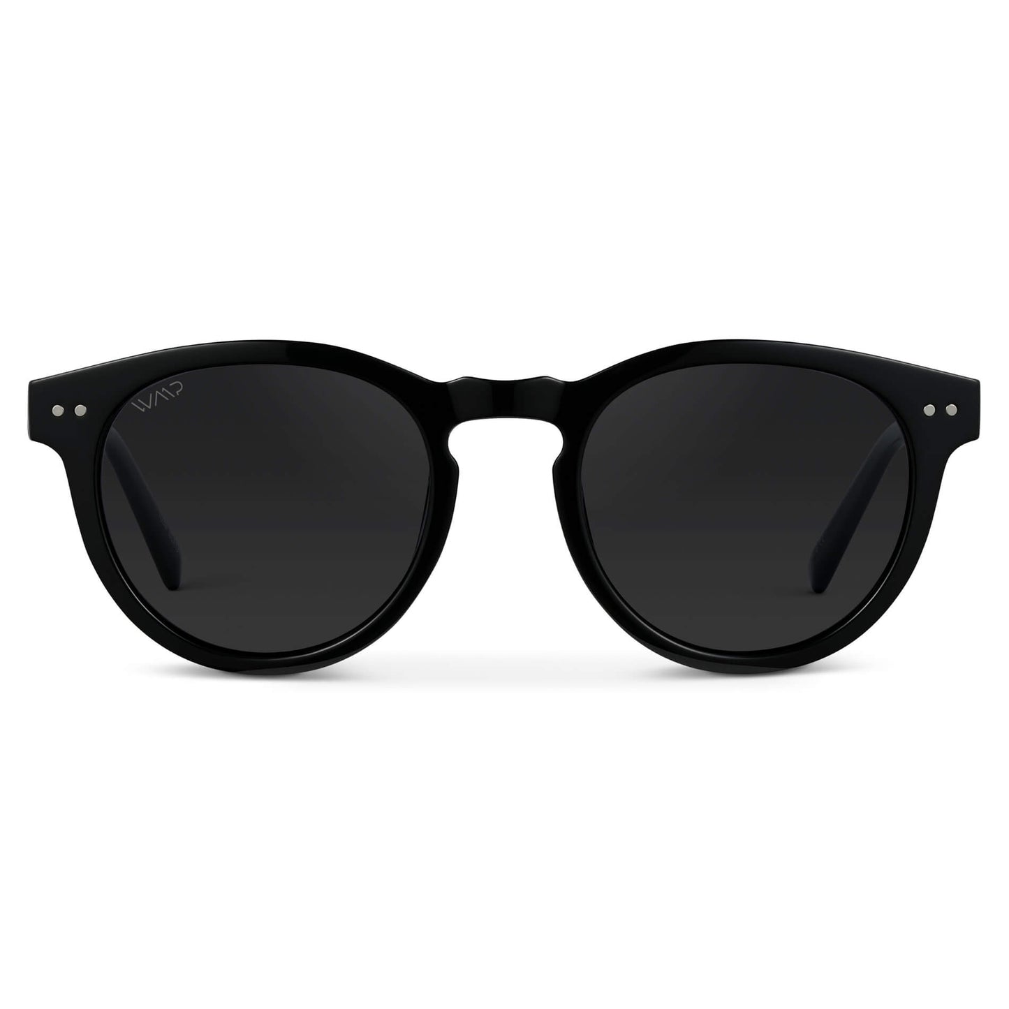 Black Frame / Black Lens || Black Round Frame Sunglasses with Black Polarized Lenses