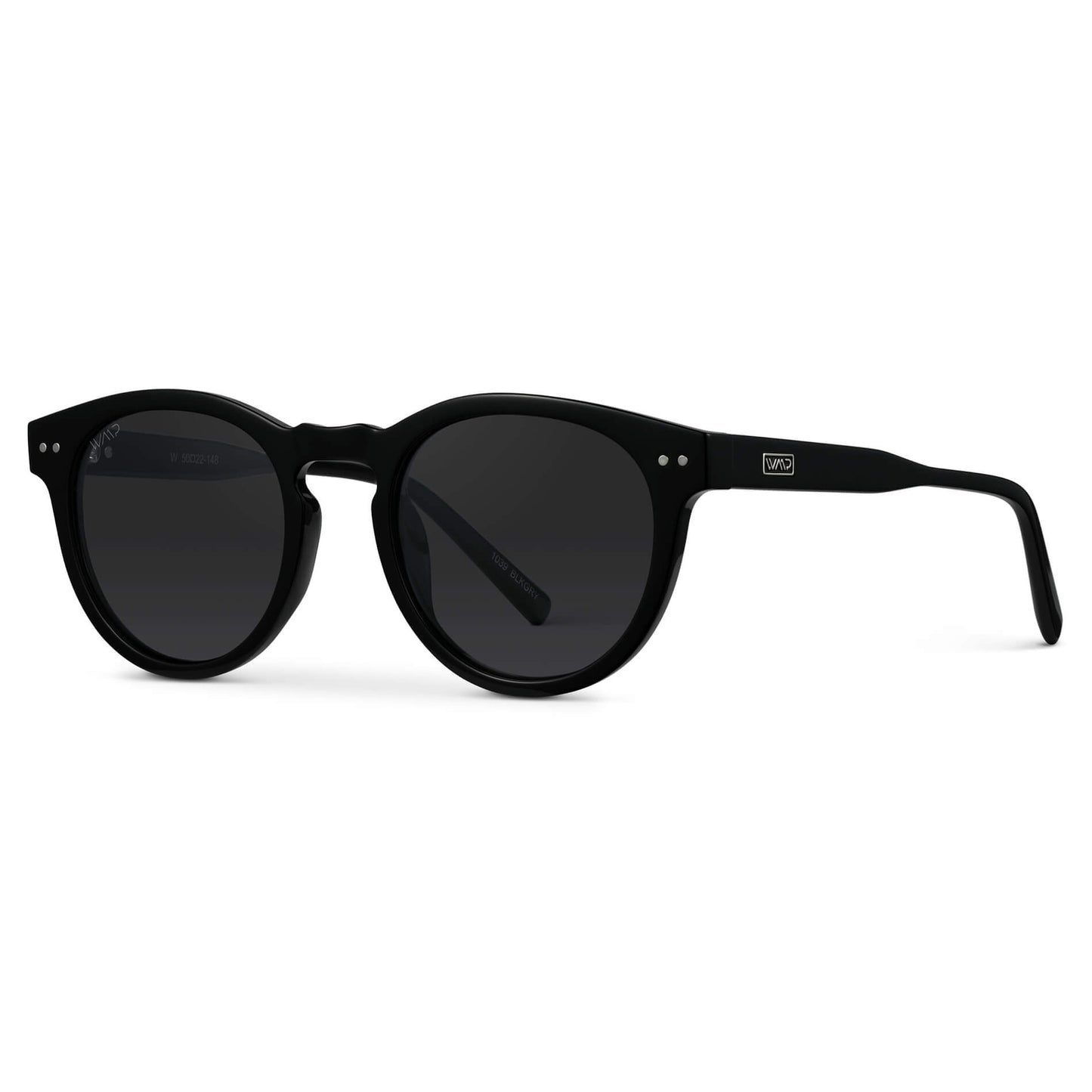 Black Frame / Black Lens || Black Round Frame Sunglasses with Black Polarized Lenses