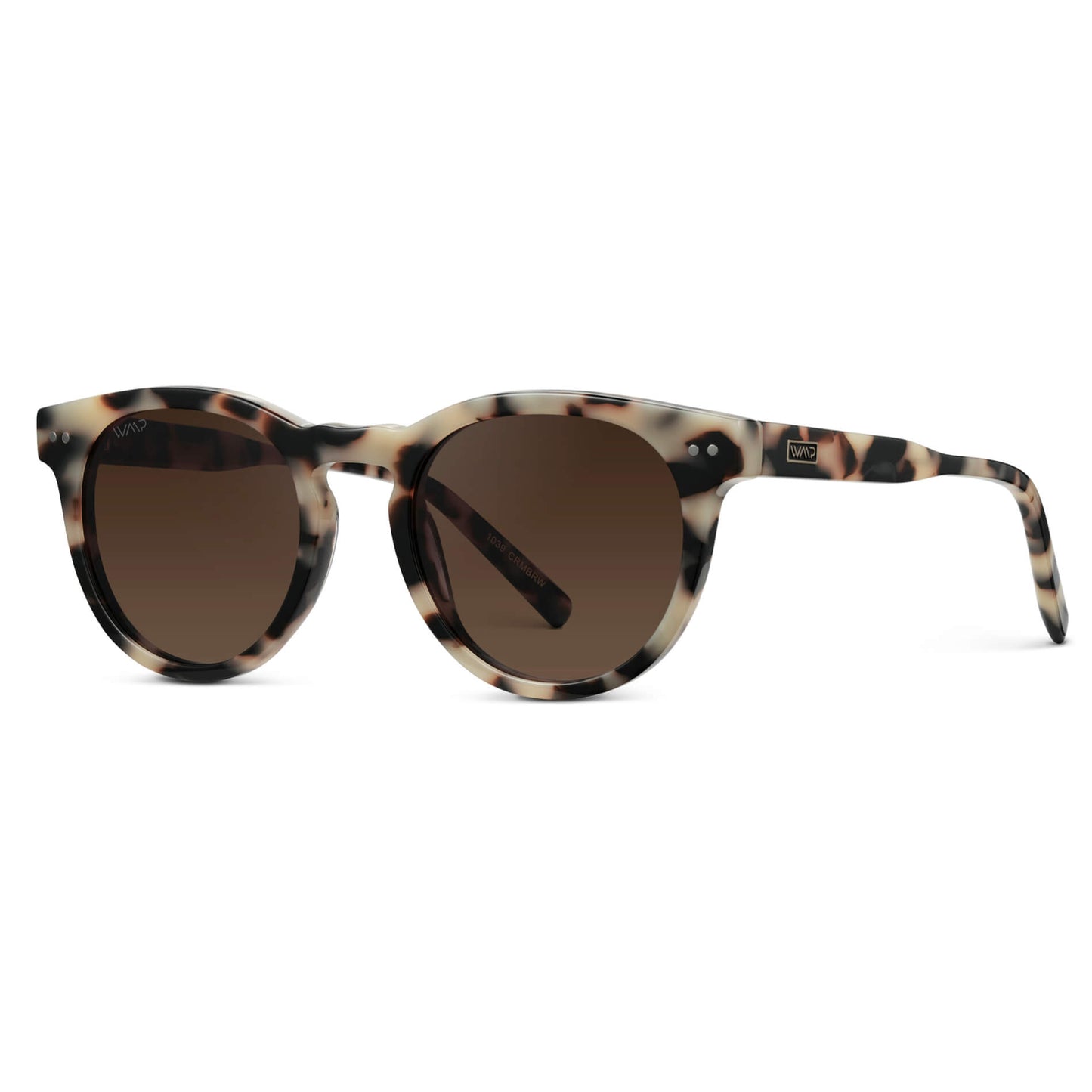 Beige Tortoise / Brown Gradient Lens || Tortoise Round Frame Sunglasses with Brown Polarized Lenses
