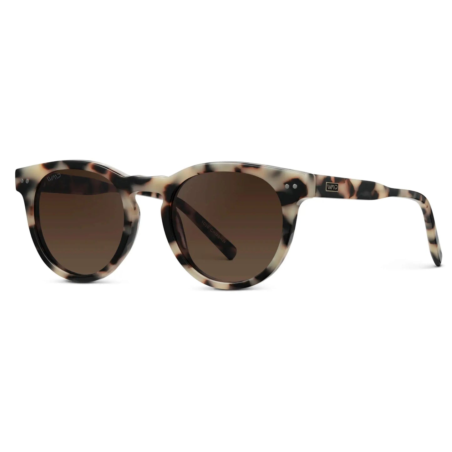 Beige Tortoise / Brown Gradient Lens / Medium || Women's Tortoise Round Frame Sunglasses with Brown Polarized Lenses