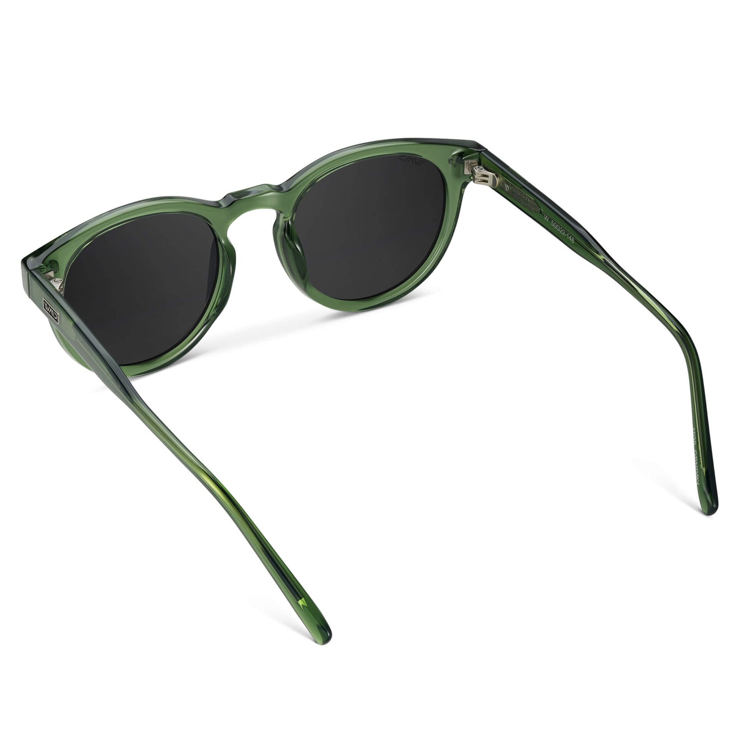 Emerald Green / Black Lens || Emerald Green Round Frame Sunglasses with Black Polarized Lenses