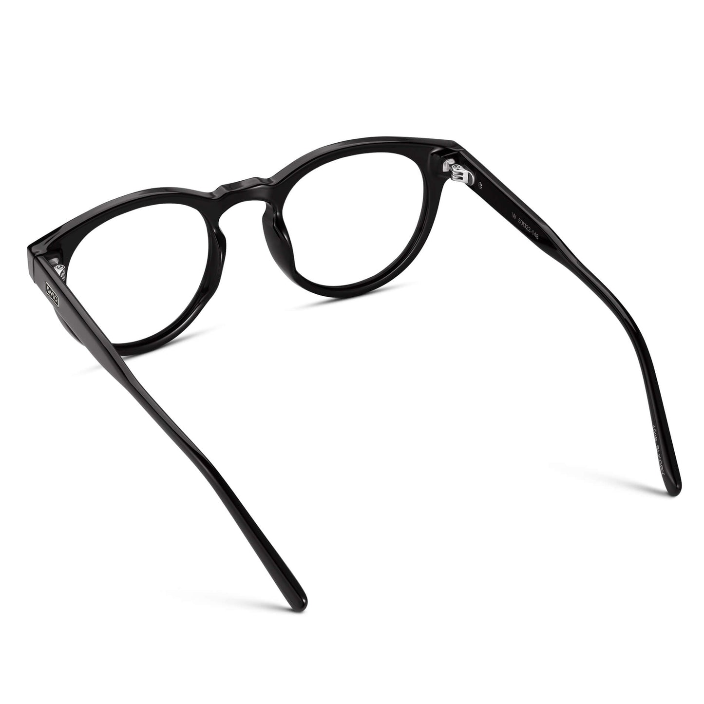 Black || Black Round Frame Prescription Glasses with Clear Lenses