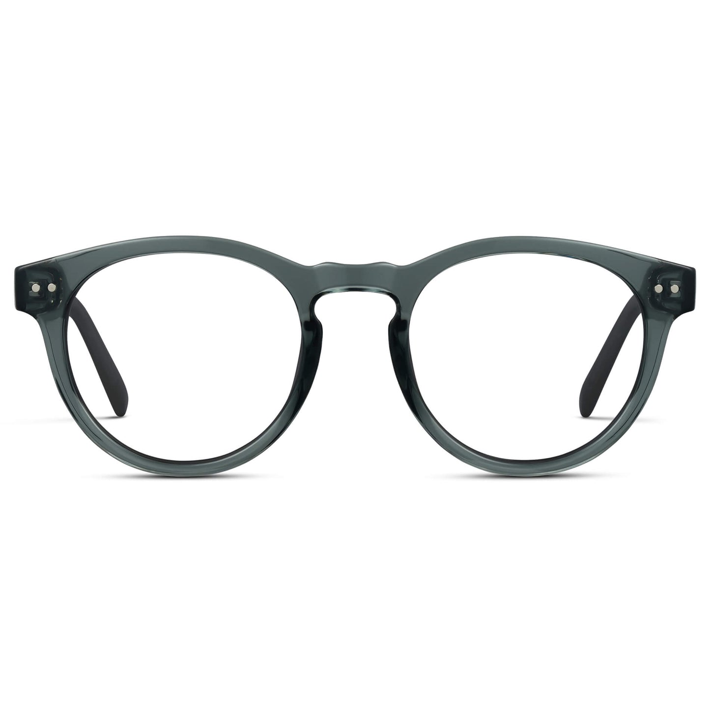 Crystal Blue || Blue Round Frame Prescription Glasses with Clear Lenses