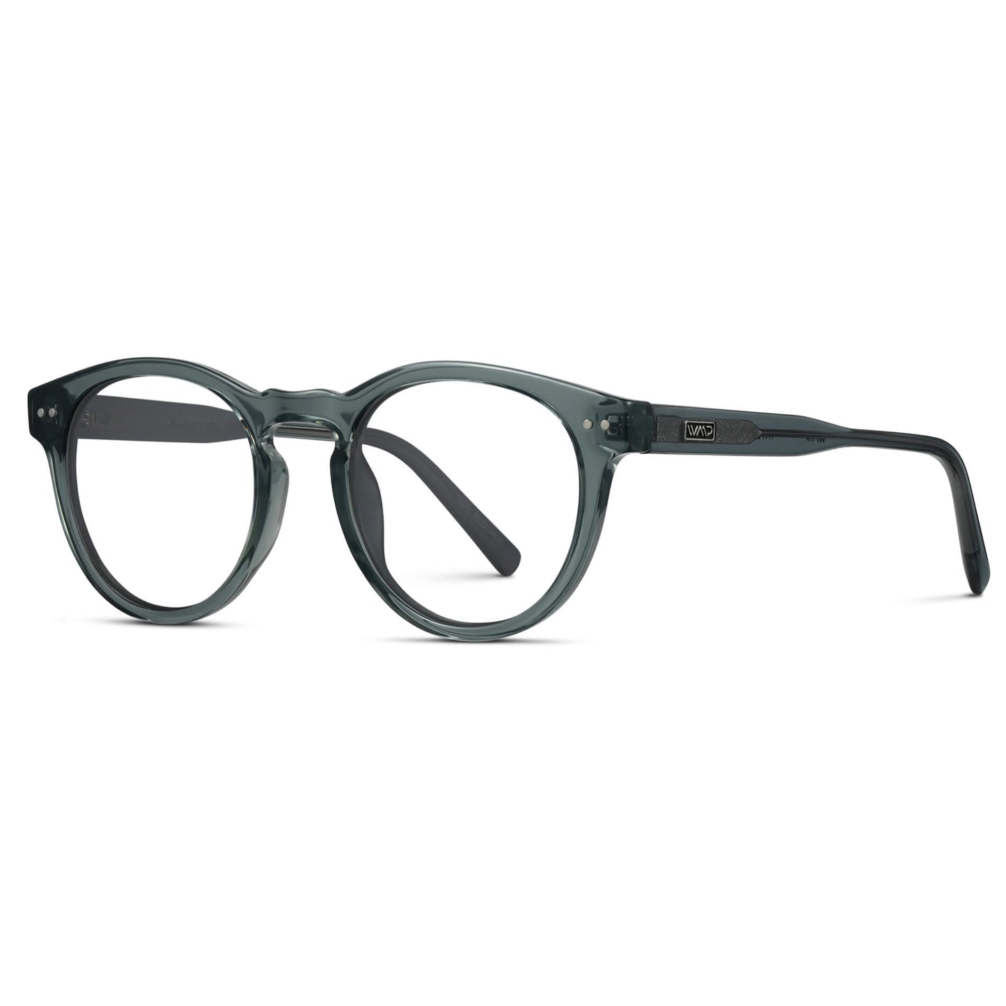 Crystal Blue || Blue Round Frame Prescription Glasses with Clear Lenses