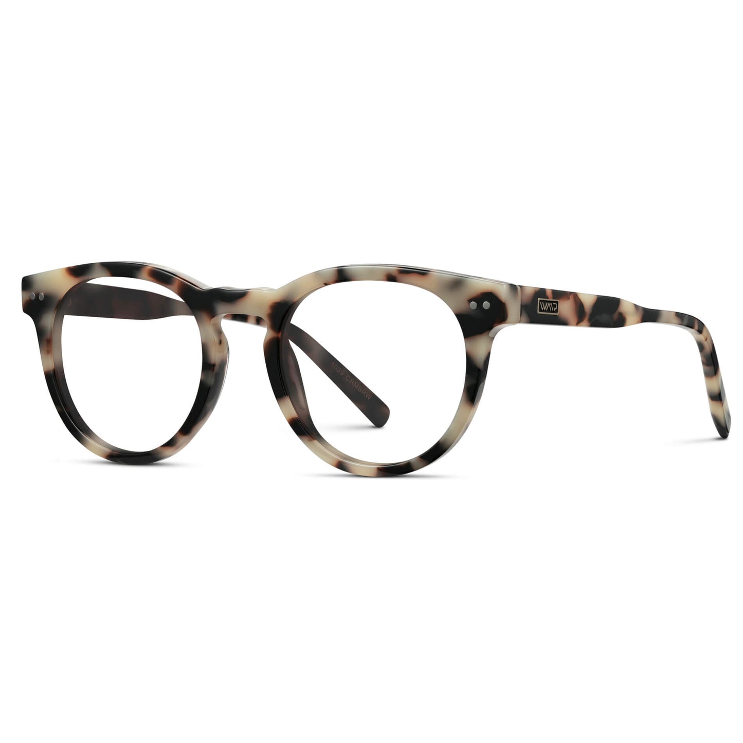Beige Tortoise || Tortoise Round Frame Prescription Glasses with Clear Lenses