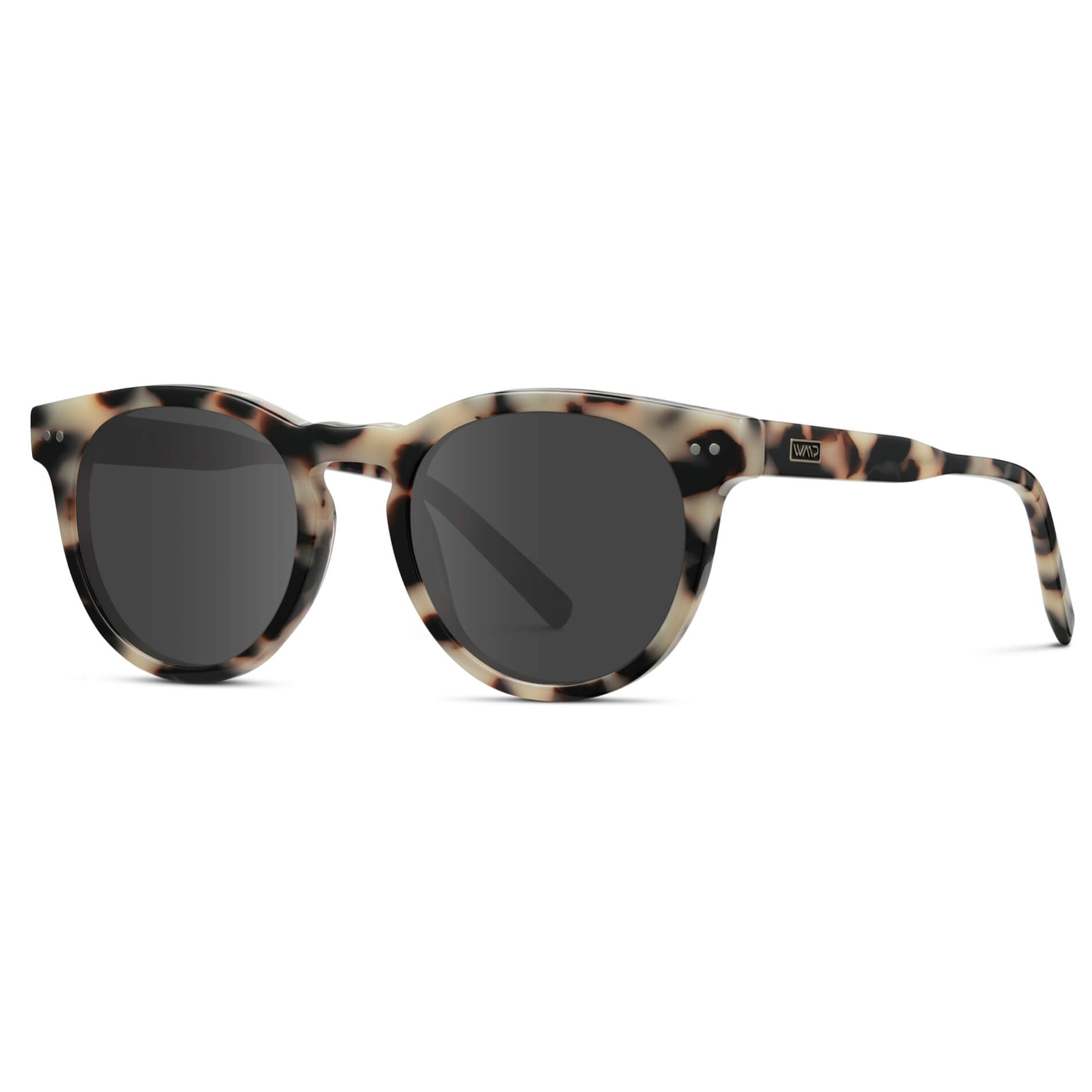 Beige Tortoise / Grey Lens / Medium|| Tortoise Round Frame Prescription Sunglasses with Grey Lenses