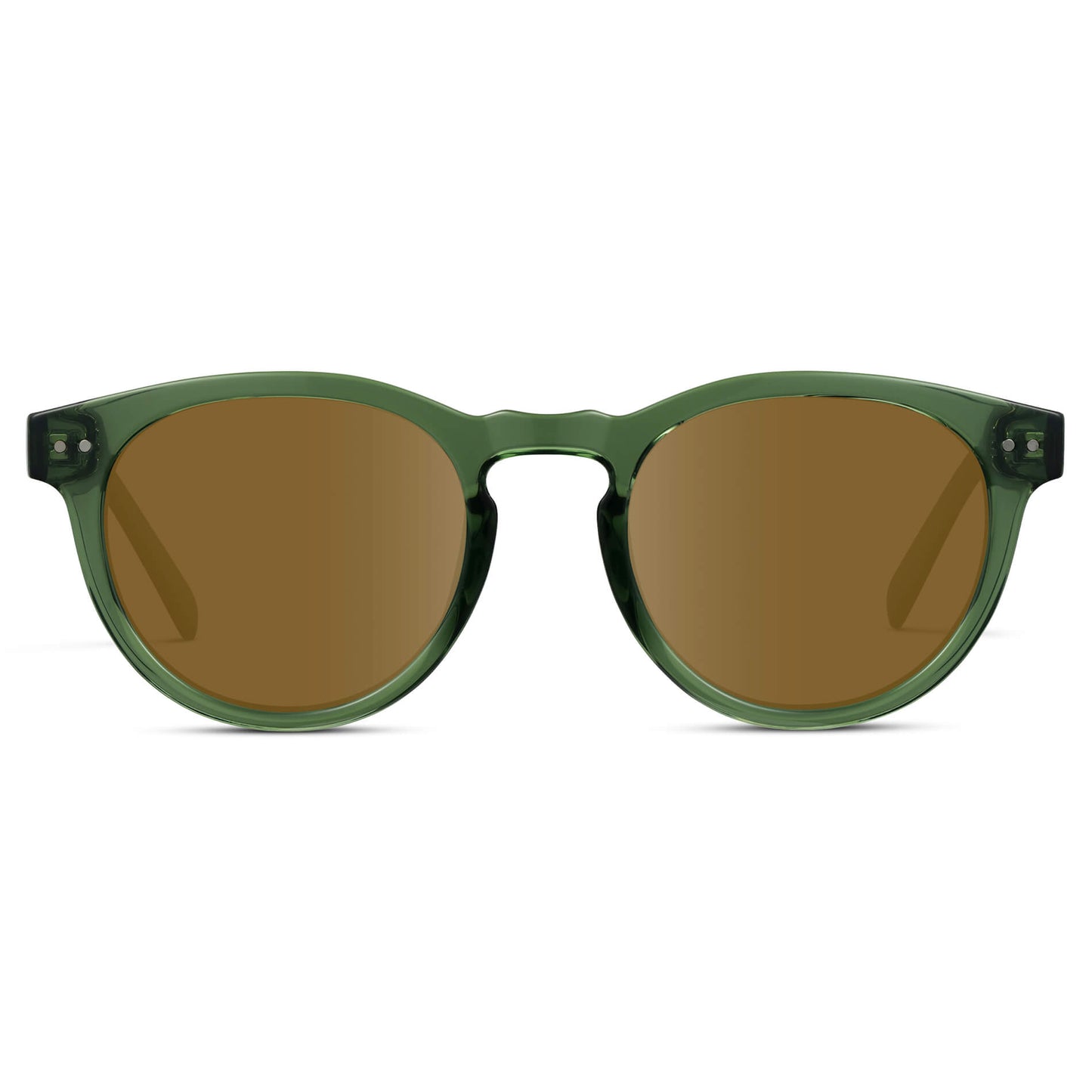 Emerald Green / Amber Lens || Emerald Green Round Frame with Brown Prescription Lens