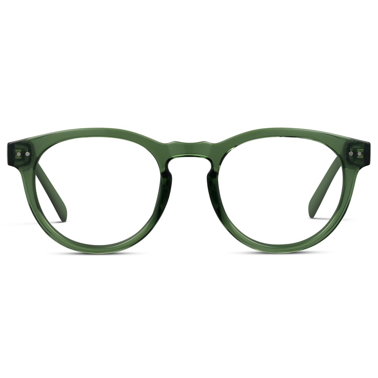 Emerald Green || Green Round Frame Prescription Glasses with Clear Lenses