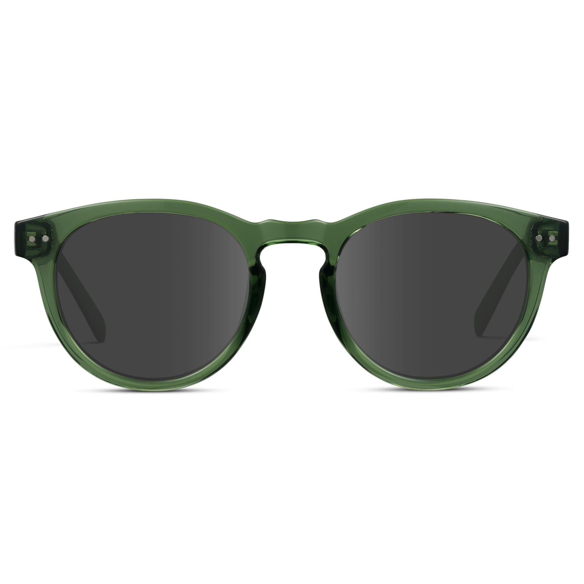 Emerald Green / Grey Lens / Medium || Emerald Green Round Frame with Grey Prescription Lens