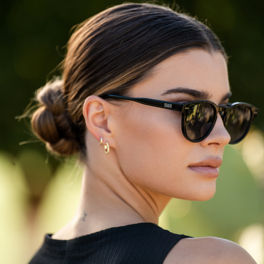 Black Frame / Black Lens || Black Round Frame Sunglasses with Black Polarized Lenses