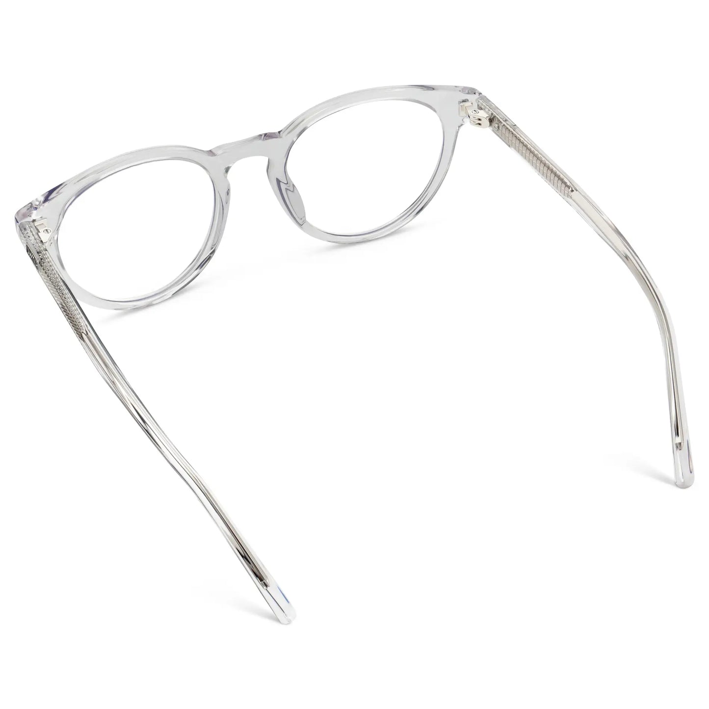 Clear || Women's Round Blue Light Blocking Glasses with a Clear Acetate Frame and Clear Lens