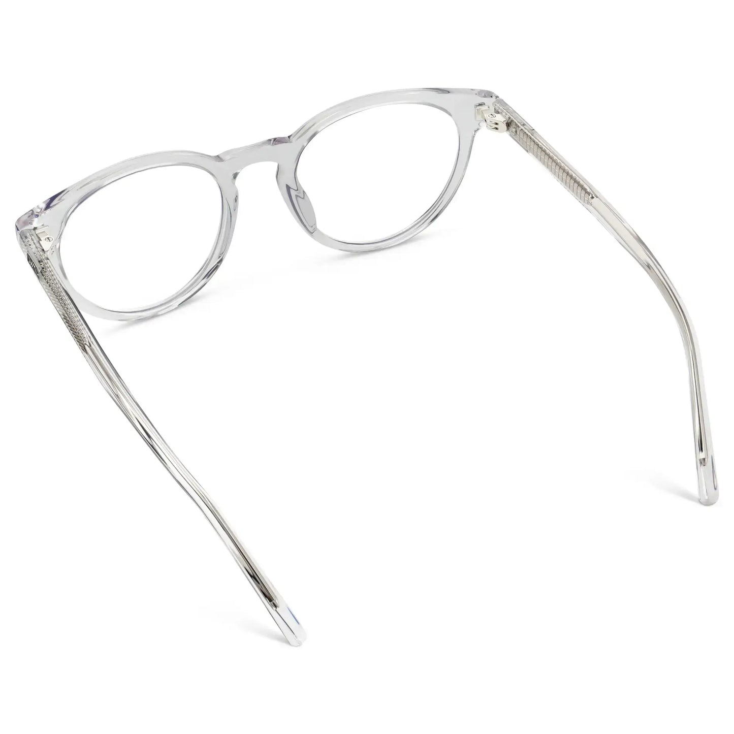 Clear || Women's Round Prescription Glasses with a Clear Acetate Frame and Clear Lens