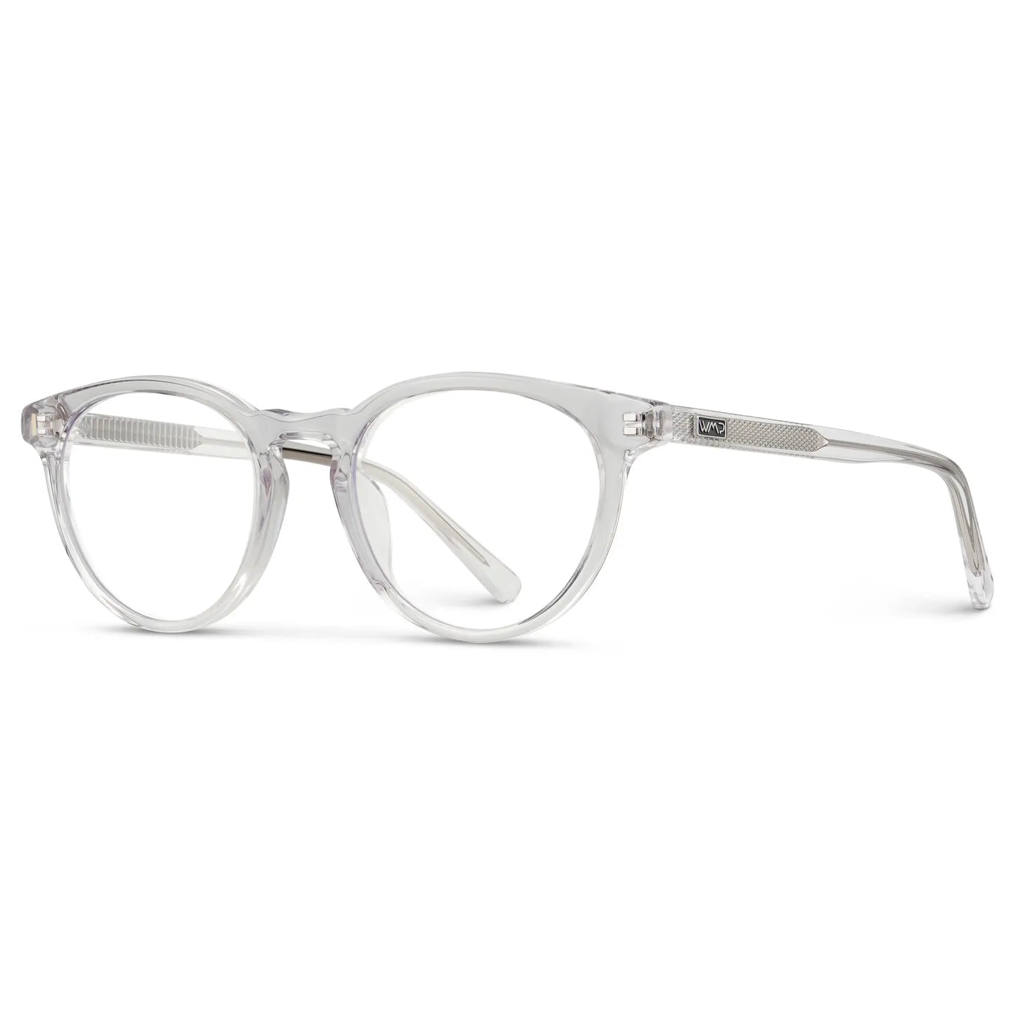 Clear || Women's Round Blue Light Blocking Glasses with a Clear Acetate Frame and Clear Lens