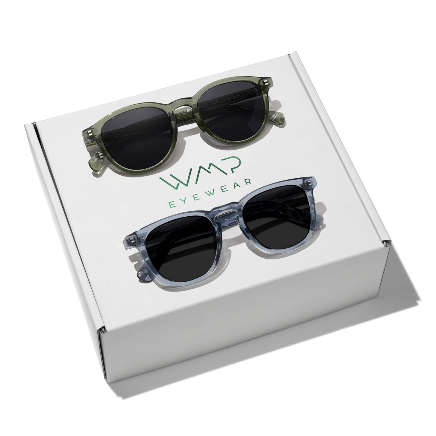 The Back Nine Kit || Best Selling Men's Golf Styles Birdie in Crystal Agave Green/Smoke Lens and Wyndham in Denim Blue/Black Lens combined in a gifting kit