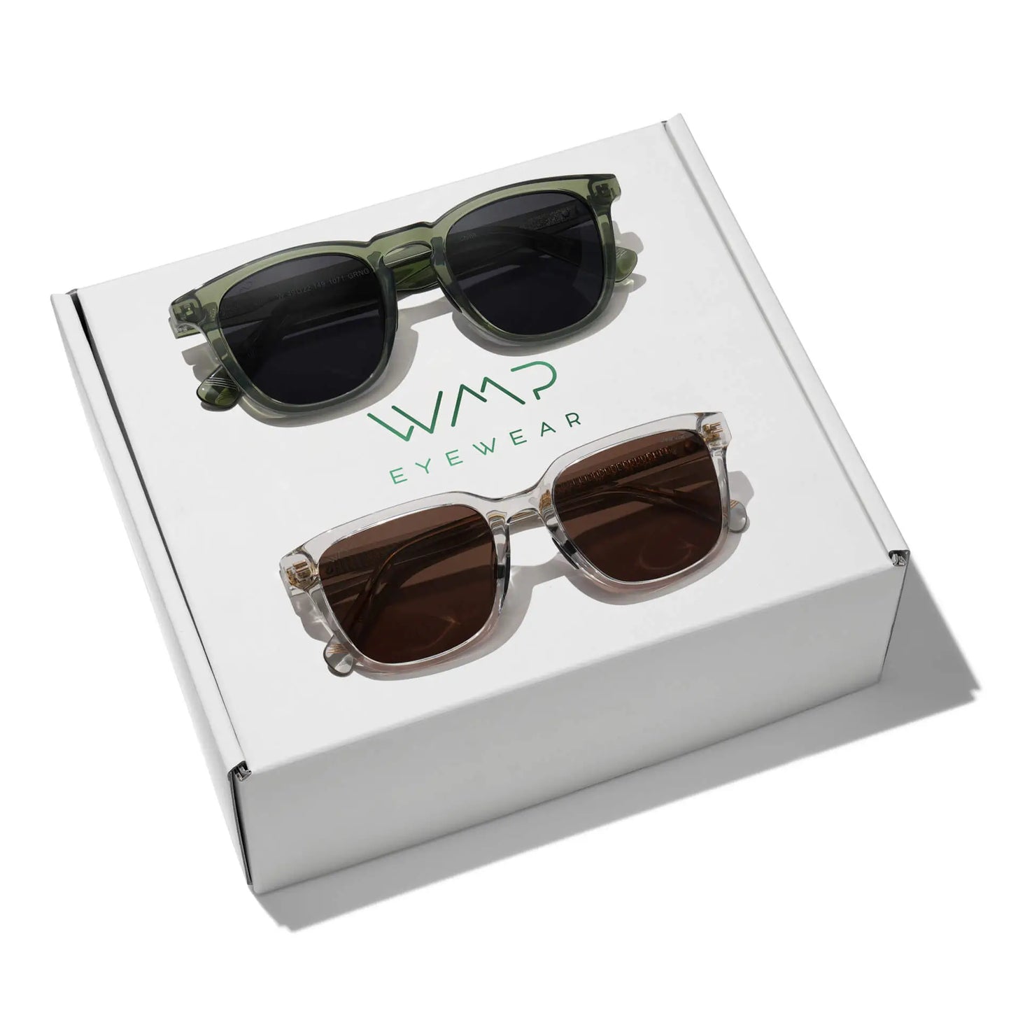 The Drive Kit || Best Selling Men's Golf Styles Wyndham in Crystal Agave Green/Black Lens and Woods in Crystal Ice Grey/Brown Lens combined in a gifting kit