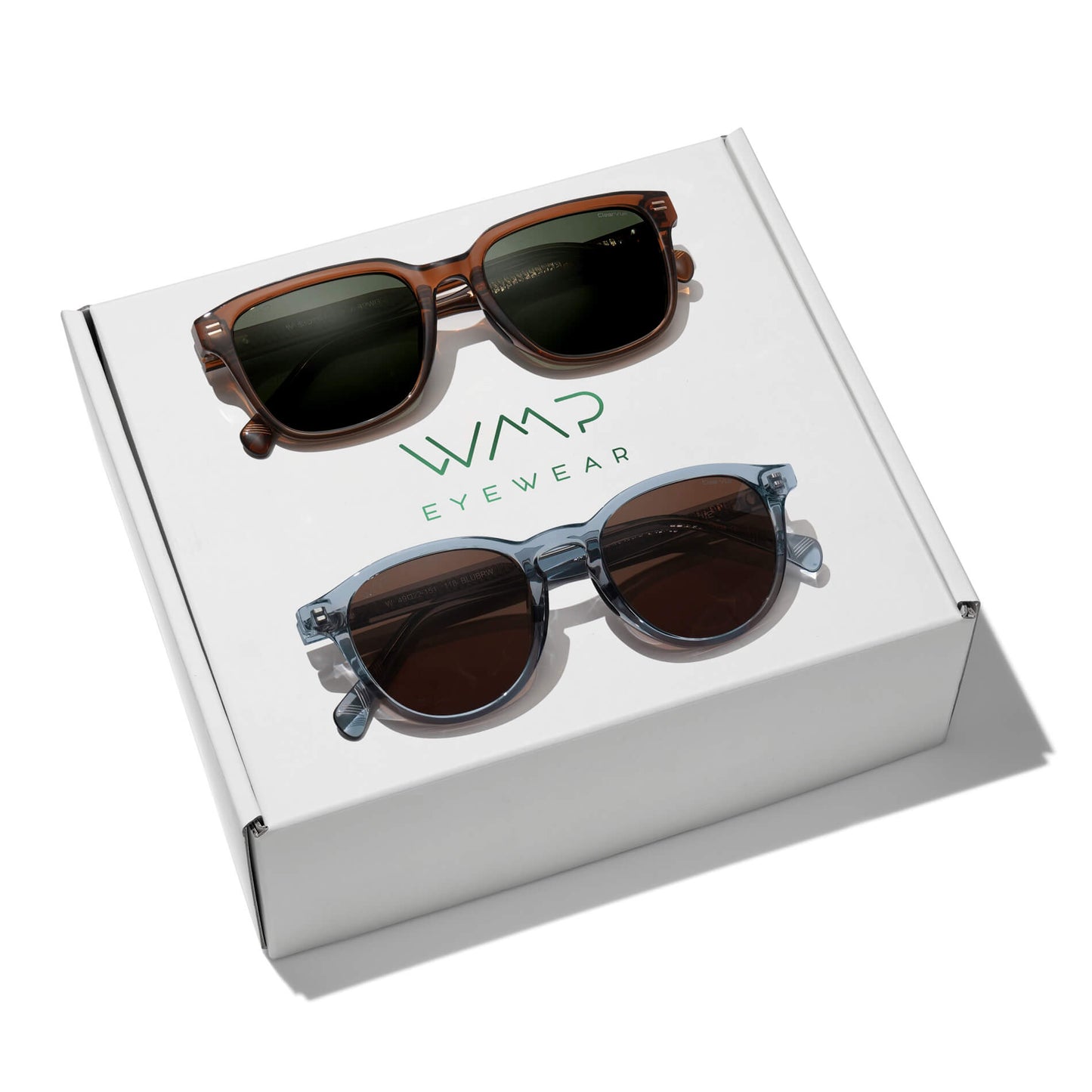 The Par Kit || Best Selling Men's Golf Styles Woods in Canyon Brown/Smoke Green Lens and Birdie in Denim Blue/Brown Lens combined in a gifting kit