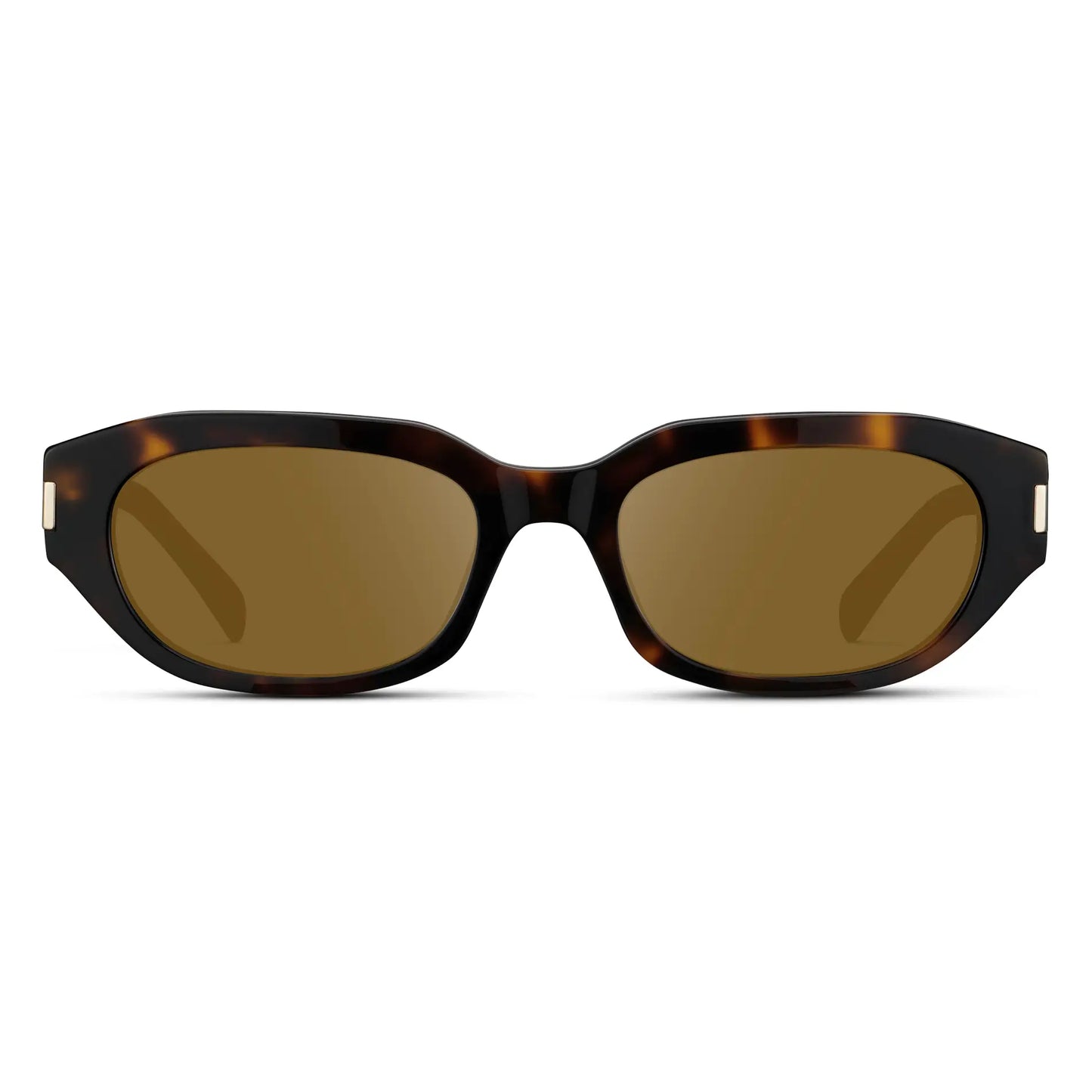 Brown Tortoise / Amber || Women's Oval Prescription Sunglasses with Brown Tortoise Frame and Amber Lenses on a white background