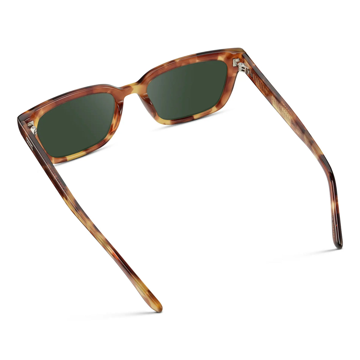 Honeycomb Tortoise / G15 || Women's Rectangular Prescription Sunglasses with Honeycomb Tortoise Acetate Frame and Green Prescription Lenses