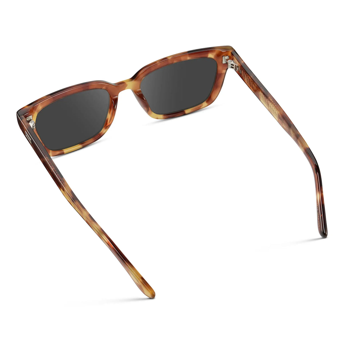 Honeycomb Tortoise / Grey || Women's Rectangular Prescription Sunglasses with Honeycomb Tortoise Acetate Frame and Grey Prescription Lenses