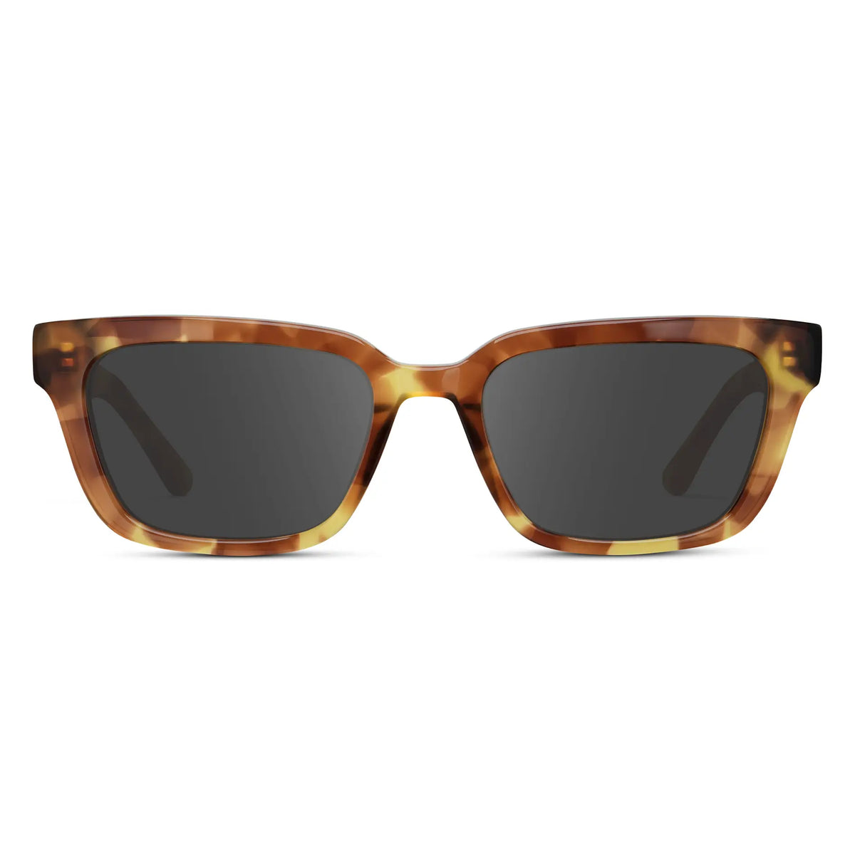 Honeycomb Tortoise / Grey || Women's Rectangular Prescription Sunglasses with Honeycomb Tortoise Acetate Frame and Grey Prescription Lenses