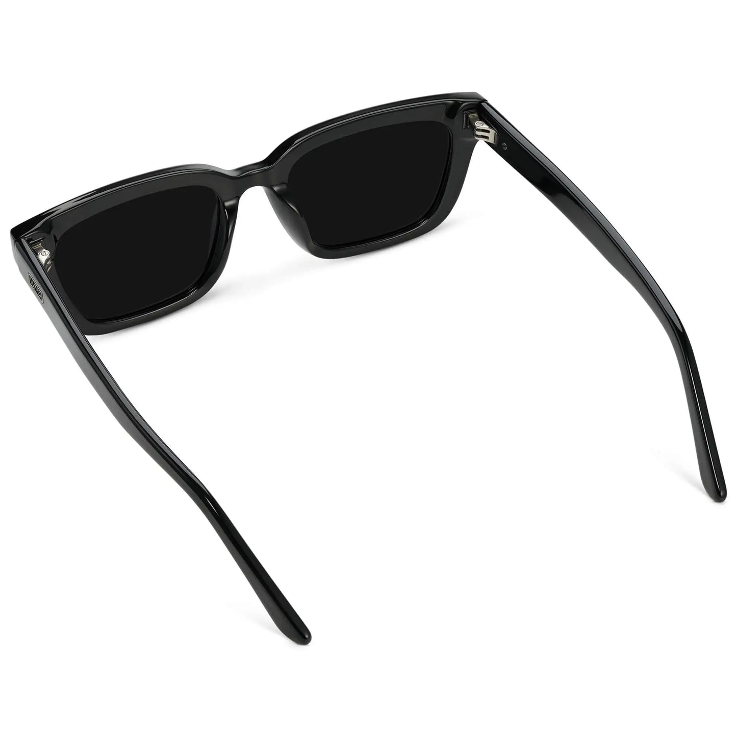 Black / Triple Black Lens || Women's Rectangular Polarized Sunglasses with Black Acetate Frame and Black Lens