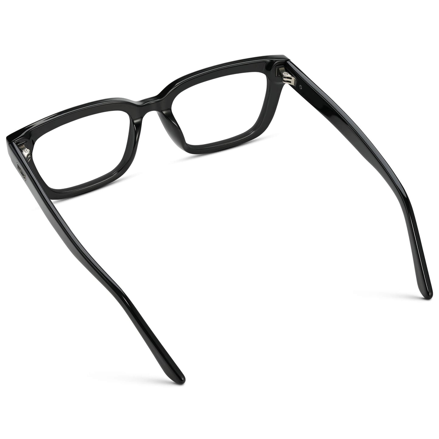 Black || Women's Rectangular Prescription Eyeglasses with Black Acetate Frame and Clear Prescription Lenses