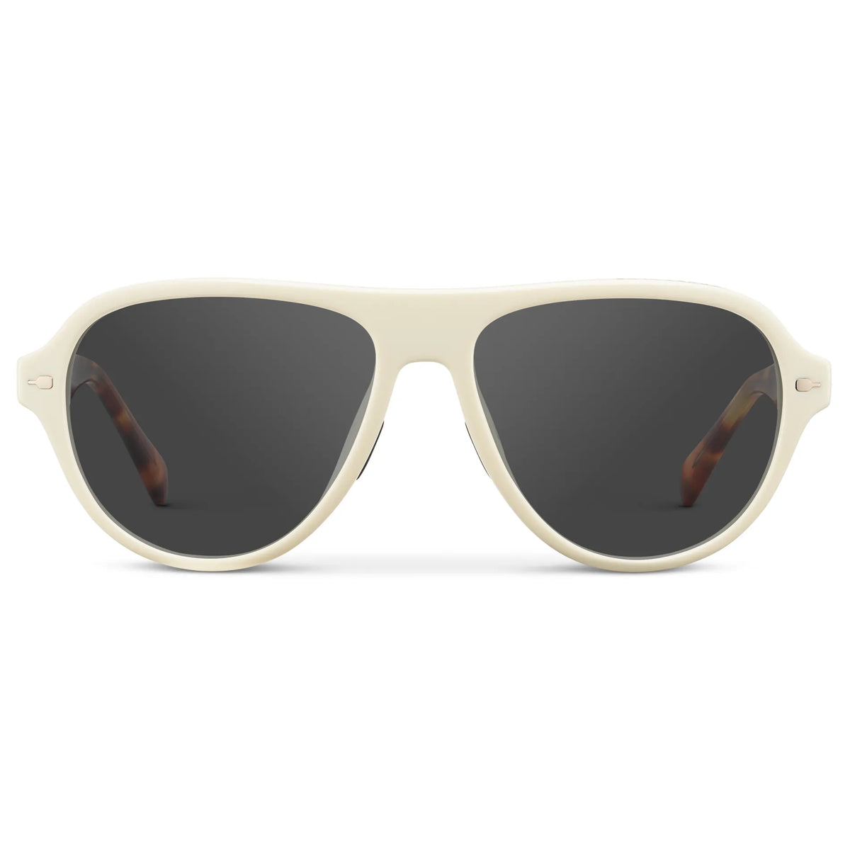 Ivory Tortoise / Grey || Women's Rounded Aviator Prescription Sunglasses with Ivory Tortoise Frame and Grey Lenses on a white background