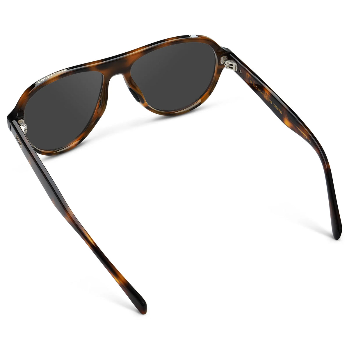 Brown Tortoise / Grey || Back view of Women's Rounded Aviator Prescription Sunglasses with Brown Tortoise Frame and Grey Lenses on a white background