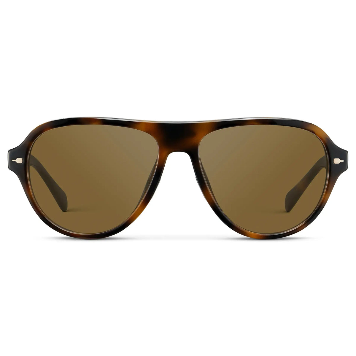 Brown Tortoise / Amber || Women's Rounded Aviator Prescription Sunglasses with Brown Tortoise Frame and Brown Lenses on a white background