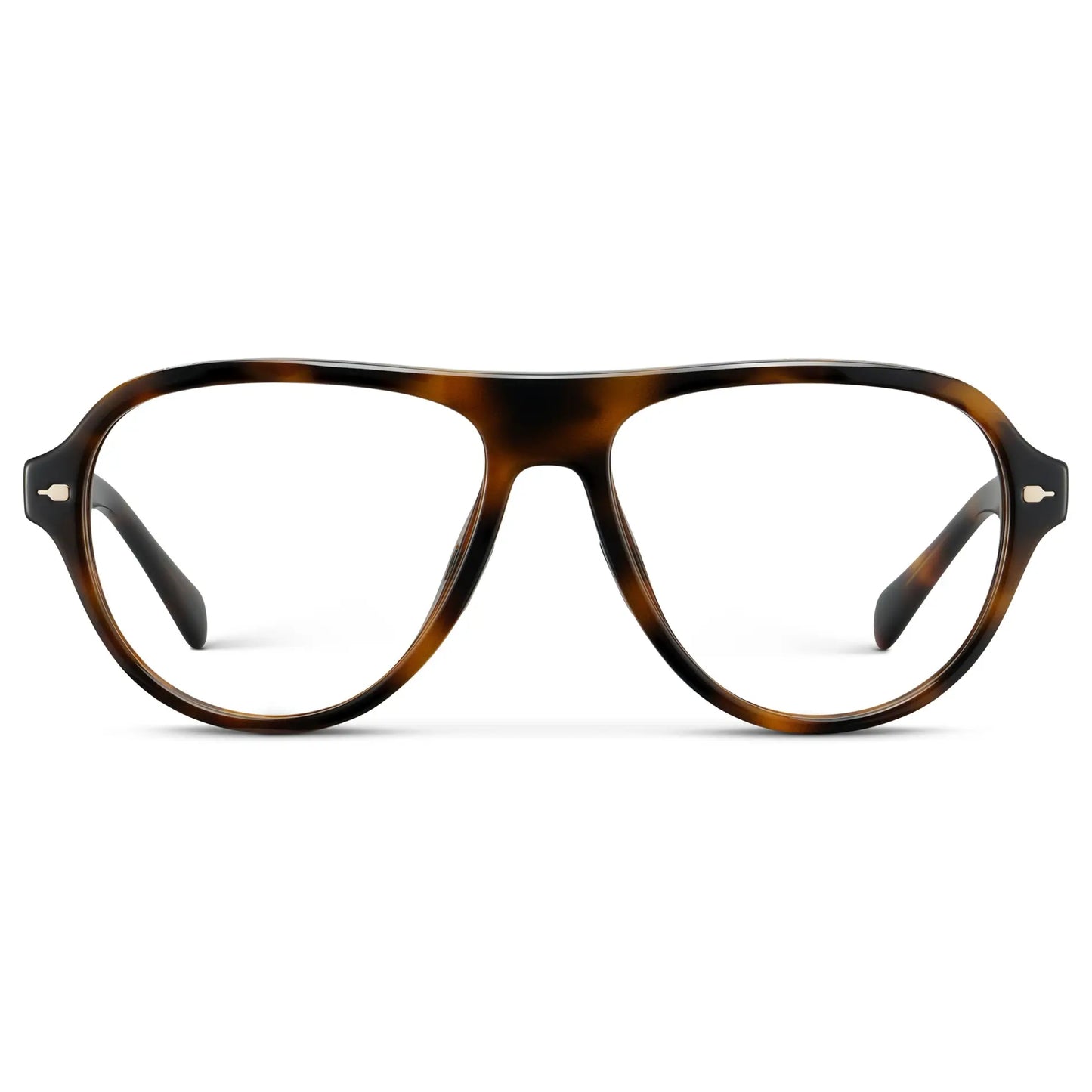 Brown Tortoise || Women's Rounded Aviator Prescription Eyeglasses with Brown Tortoise Frame and Clear Lenses on a white background