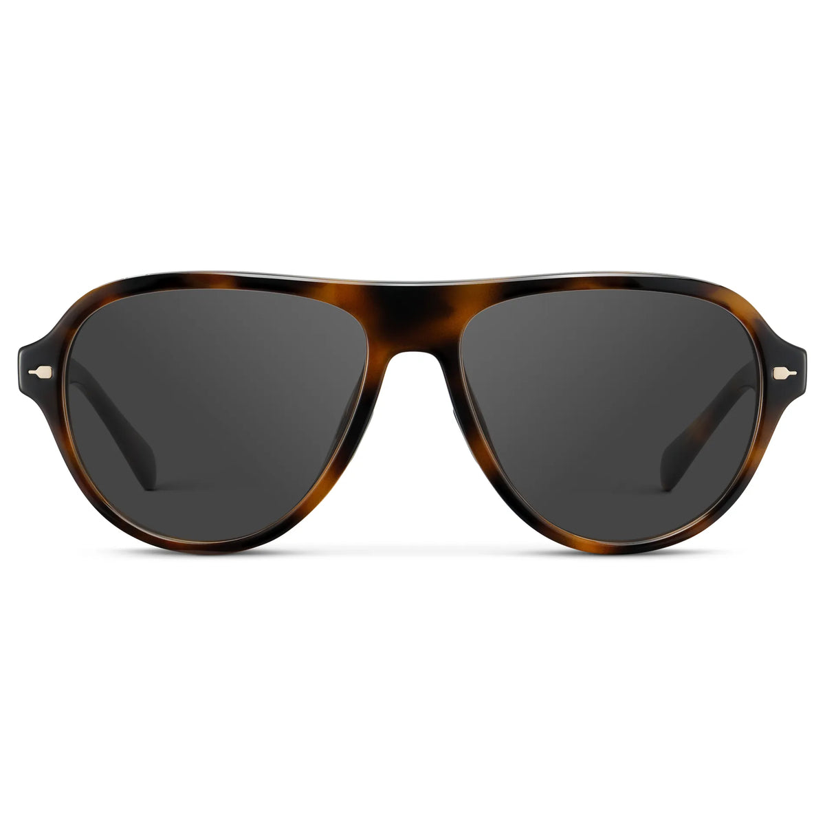 Brown Tortoise / Grey || Women's Rounded Aviator Prescription Sunglasses with Brown Tortoise Frame and Grey Lenses on a white background