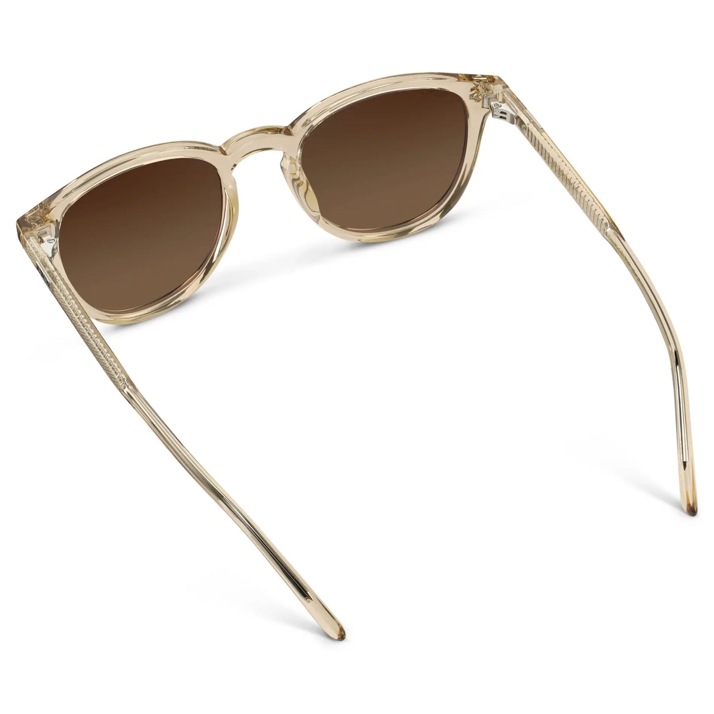 Sand Brown / Brown Gold Gradient Lens || Men's Rounded Oval Polarized Sunglasses with Sand Brown Acetate Frame and Brown Gold Gradient Lens