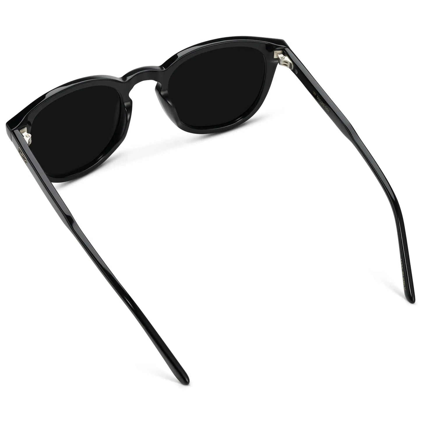 Black / Triple Black Lens || Men's Rounded Oval Polarized Sunglasses with Black Acetate Frame and Black Lens