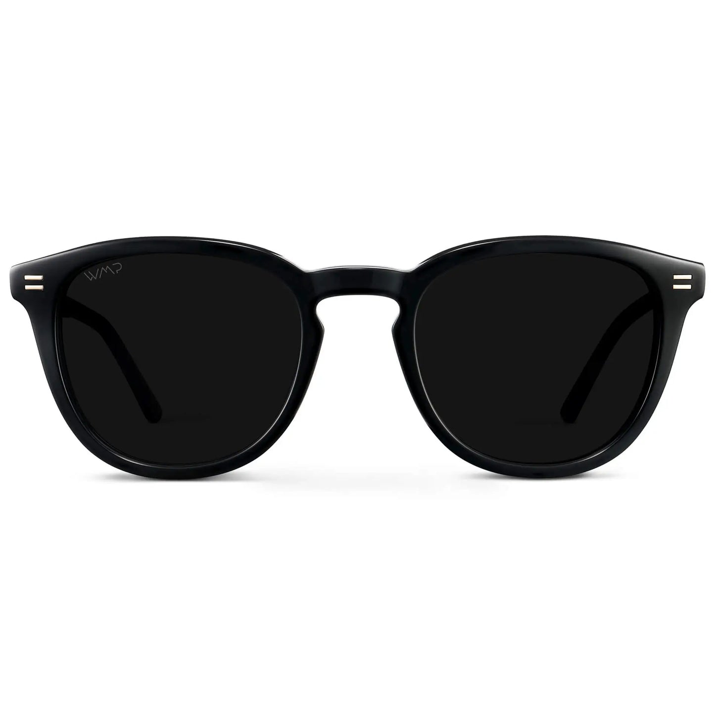 Black / Triple Black Lens || Men's Rounded Oval Polarized Sunglasses with Black Acetate Frame and Black Lens