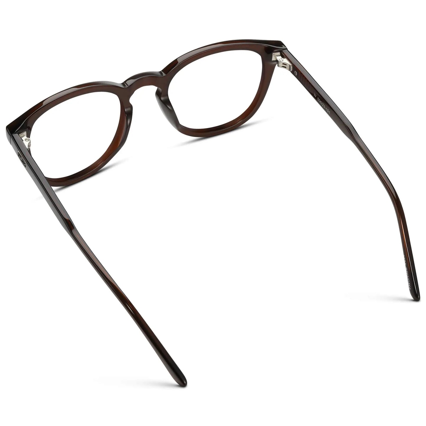 Burnt Cedar Brown || Men's Round Prescription Eyeglasses with Brown Acetate Frame and Clear Prescription Lenses