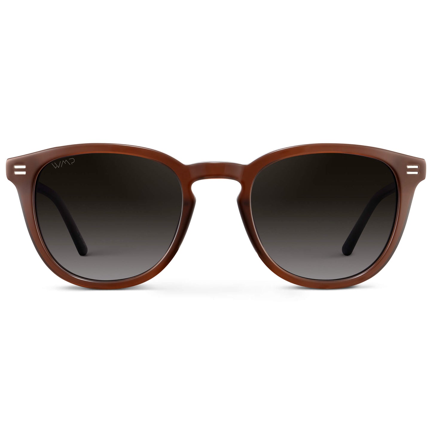 Burnt Cedar Brown / Oak Brown Gradient Lens || Men's Rounded Oval Polarized Sunglasses with Brown Acetate Frame and Oak Brown Gradient Lens