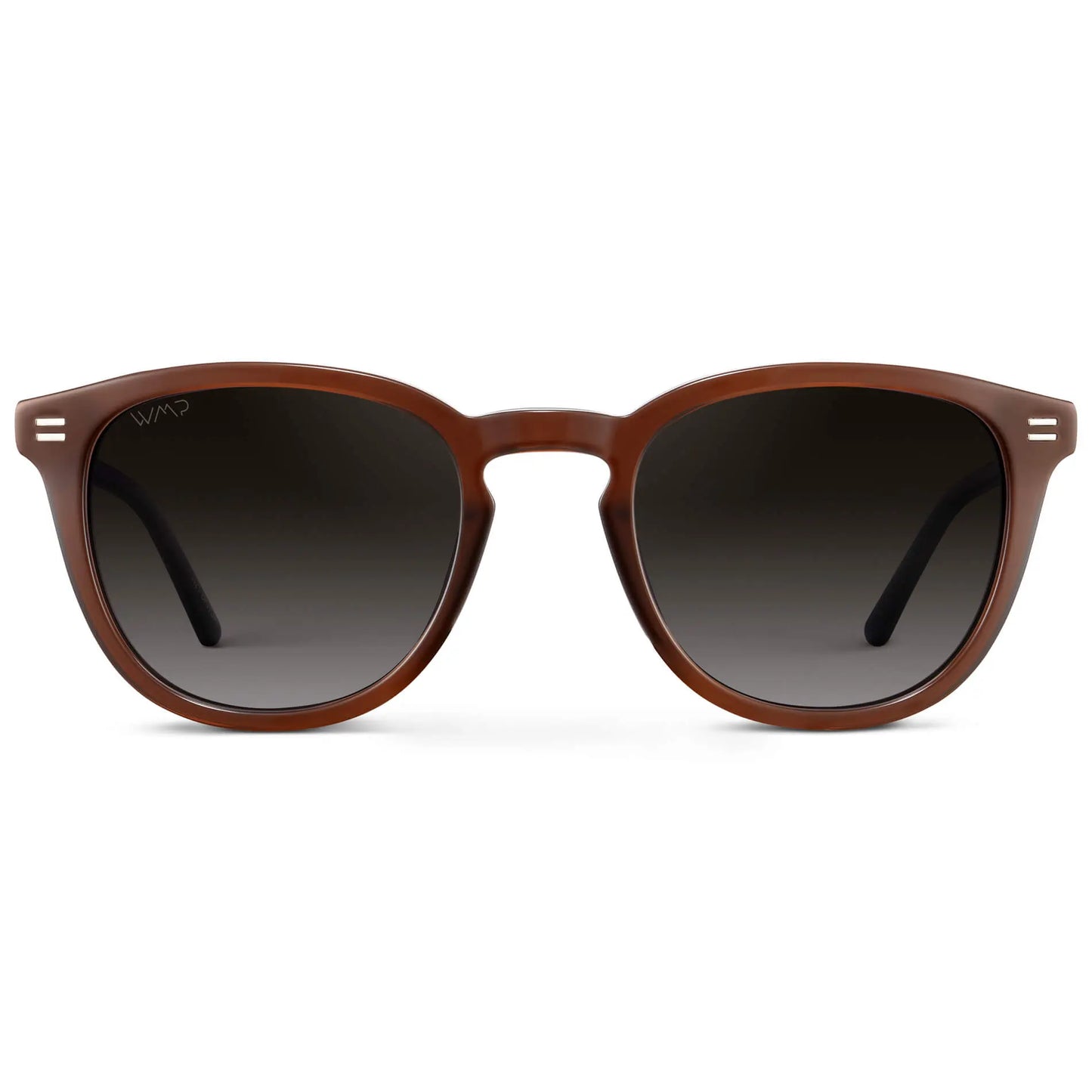 Burnt Cedar Brown / Oak Brown Gradient Lens || Men's Rounded Oval Polarized Sunglasses with Brown Acetate Frame and Oak Brown Gradient Lens