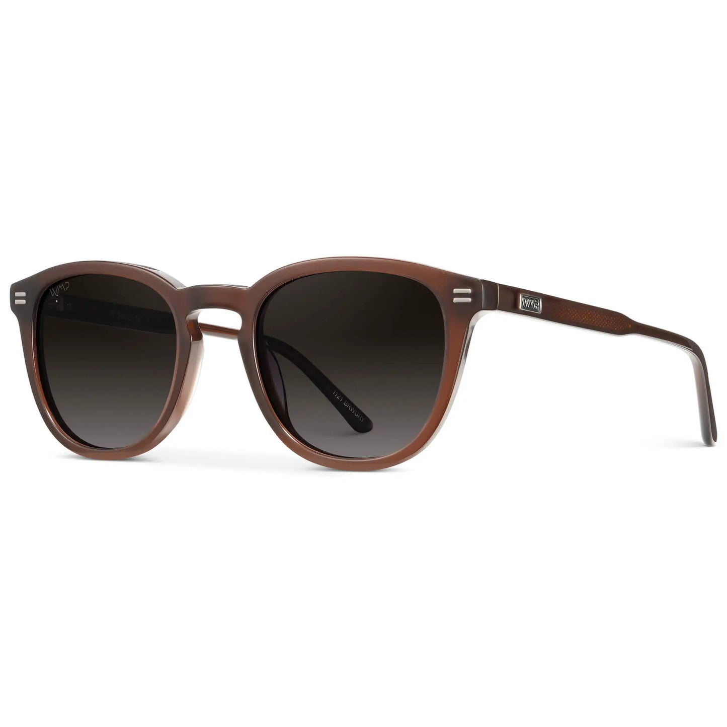 Burnt Cedar Brown / Oak Brown Gradient Lens || Men's Rounded Oval Polarized Sunglasses with Brown Acetate Frame and Oak Brown Gradient Lens