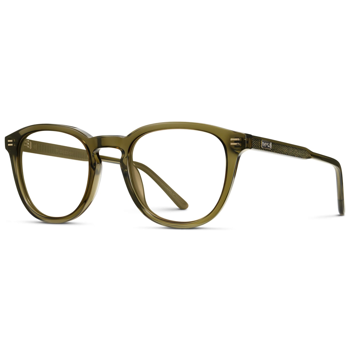 Dark Moss Green || Men's Round Prescription Eyeglasses with Green Acetate Frame and Clear Prescription Lenses