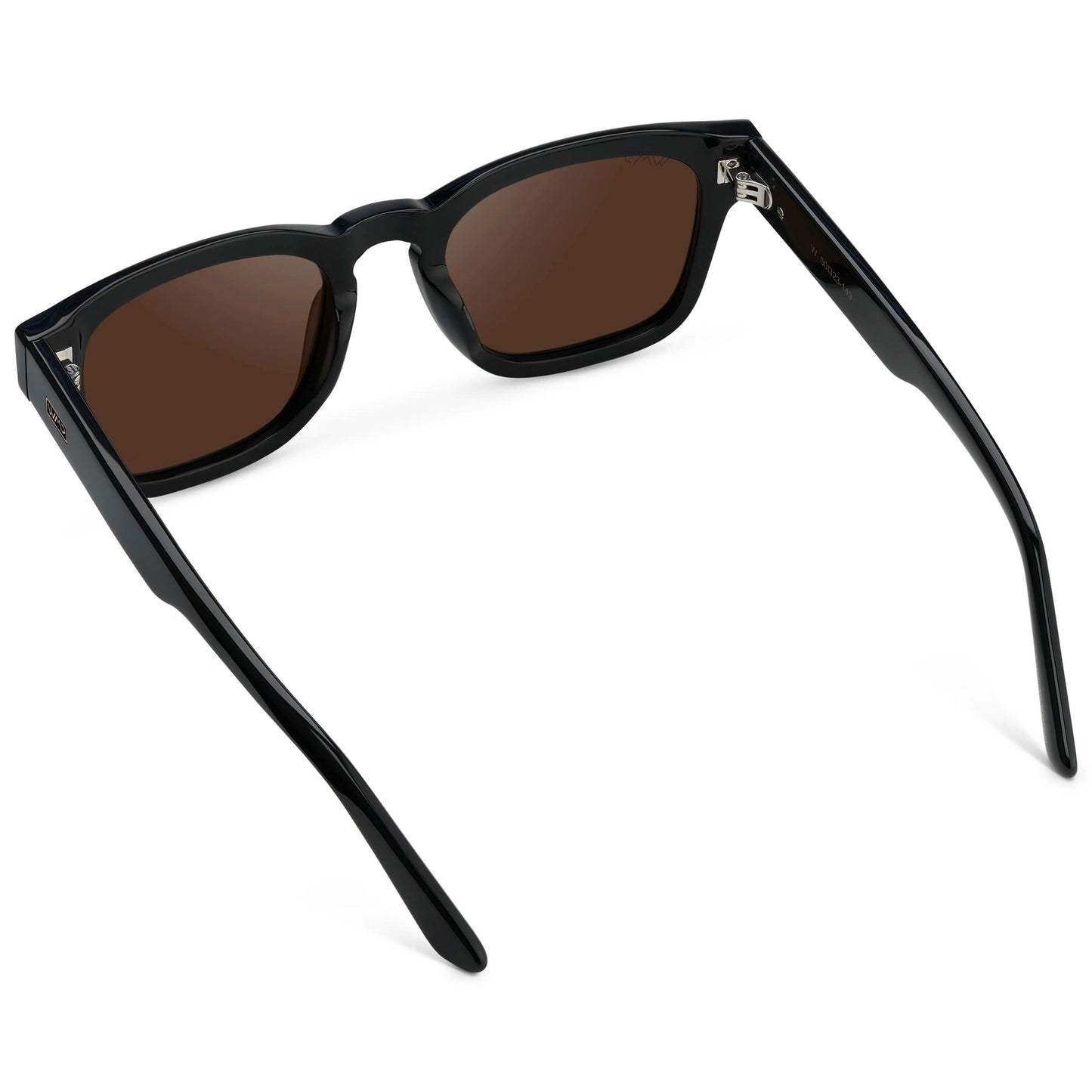 Black / Dark Brown Lens || Men's Geometric Rectangular Sunglasses with Black Acetate Frame and Dark Brown Polarized Lens