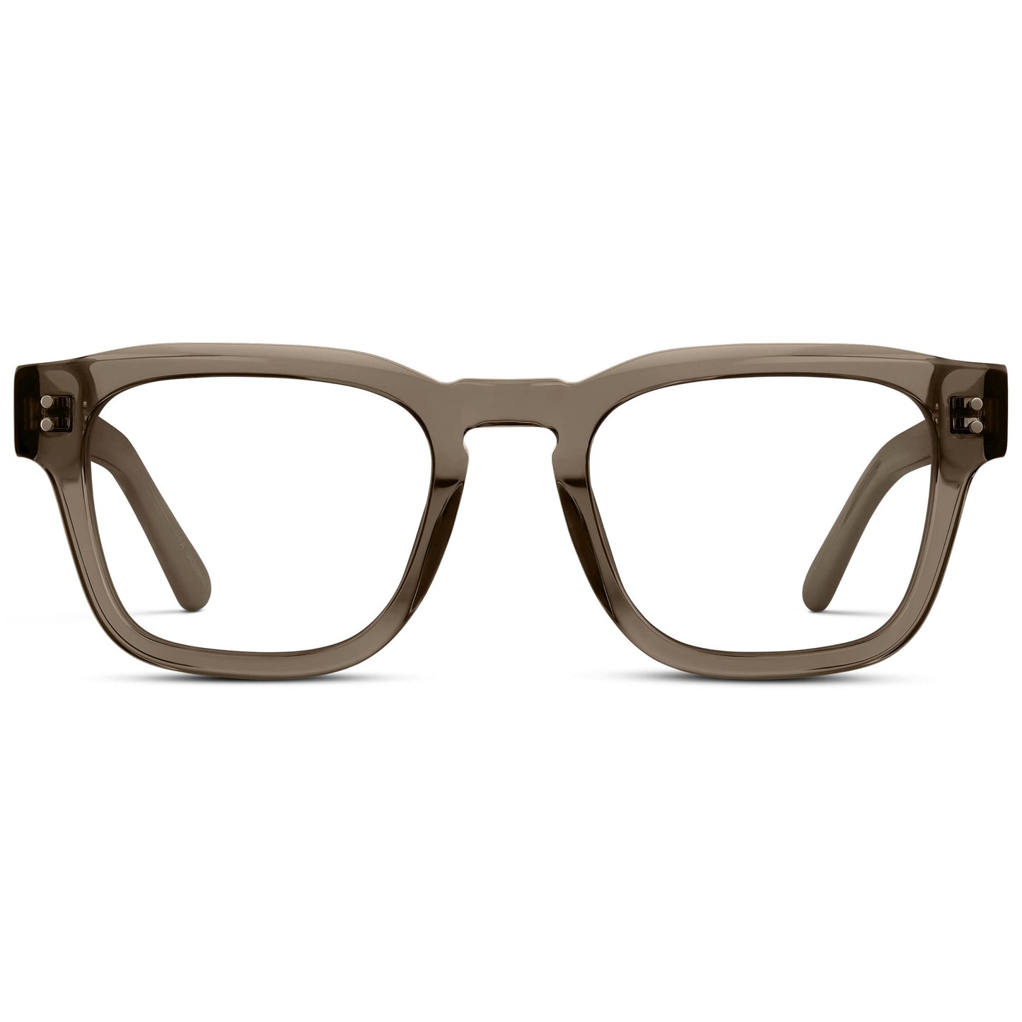 Crystal Gunmetal || Men's Geometric Rectangular Eyeglasses with Crystal Gunmetal Acetate Frame and Clear Prescription Lens