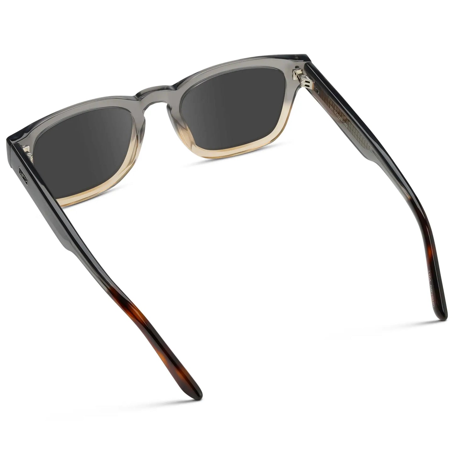 Graphite Horizon Grey / Grey || Back view of Men's Geometric Rectangular Prescription Sunglasses with Grey Acetate Frame and Grey Prescription Lens
